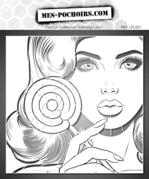 Pochoir Femme Style Comics: inspiration l’univers comics, idéal pour personnaliser murs, meubles, tissus ou projets de décoration créative.