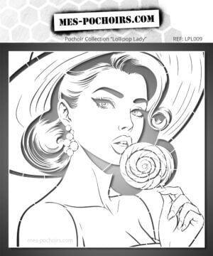 Pochoir style pop art représentant un motif inspiré du Pop Art et BD Comics, idéal pour personnaliser murs, meubles, tissus ou projets créatifs de décoration DIY.
