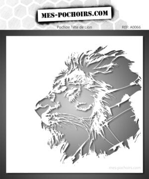 Pochoir peinture tête lion