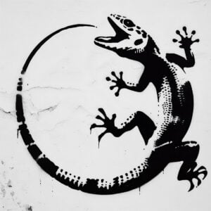 Pochoir exotique lézard