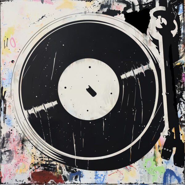 Plantilla de tocadiscos de vinilo