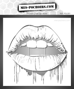 Pop Art lipstencil met een grafisch, stedelijk effect. Perfect voor schilderijen, muren en doe-het-zelf. Hoge kwaliteit, herbruikbaar en verkrijgbaar in verschillende maten!