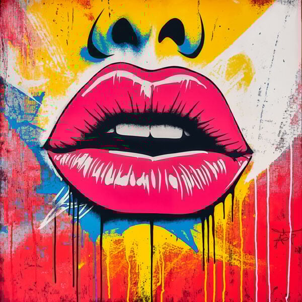 Plantilla artística para labios