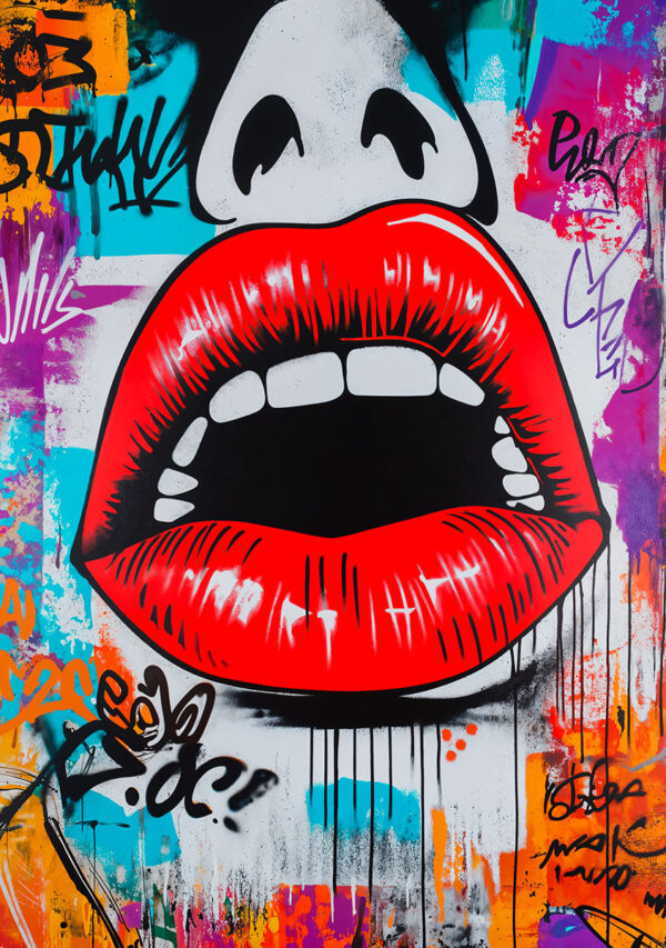Schablone Lippen Urban Art