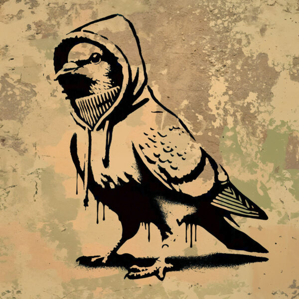 Giacca con cappuccio Pigeon Stencil