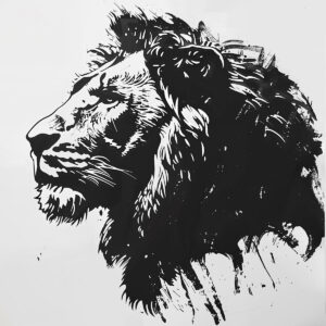 Majestueuze leeuwenkop stencil om je werk te verbeteren! Hoge kwaliteit, herbruikbaar en perfect om op canvas, hout of muur te schilderen.