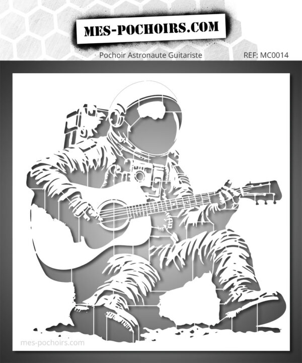 Pochoir Astronaute Guitare Acoustique