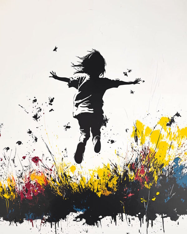 Pochoir liberté enfantine – Création artistique et décorative