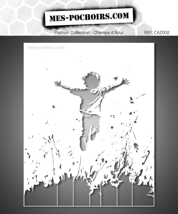Boy in a field stencil - Poetic wall inspiration