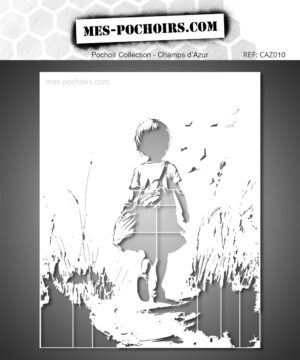 Voeg een poëtisch tintje toe aan je decoraties met dit Country Stroll Stencil, een silhouet van een kind in het hart van velden en verbeelding.