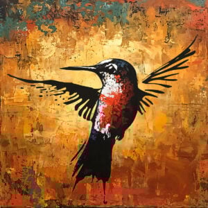 Pochoir oiseau colibri