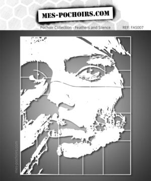 Female warrior face stencil
