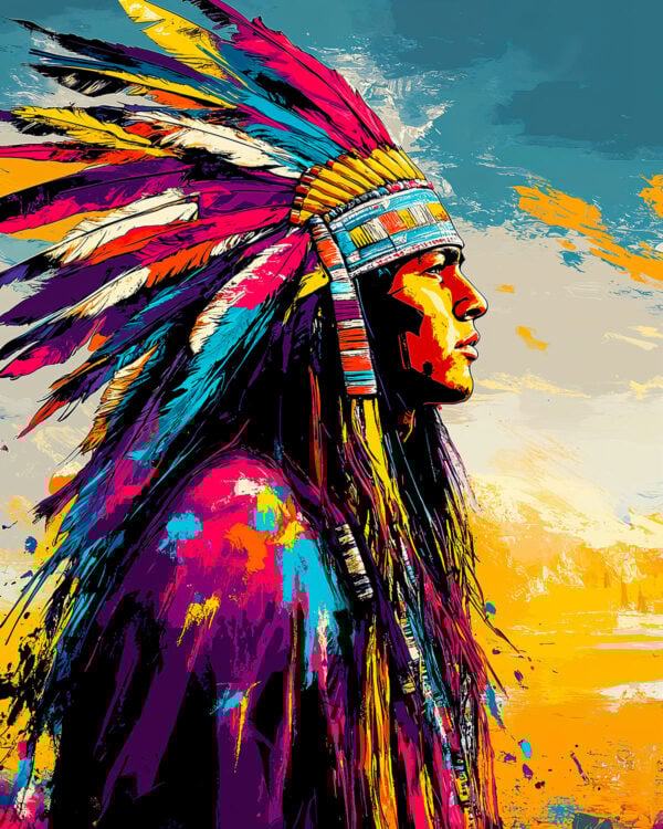 Pop Art Indian Chief Stencil