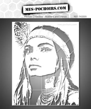 Amerindian woman with finery stencil