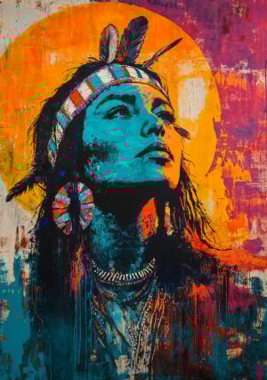 Indian woman Street Art stencil