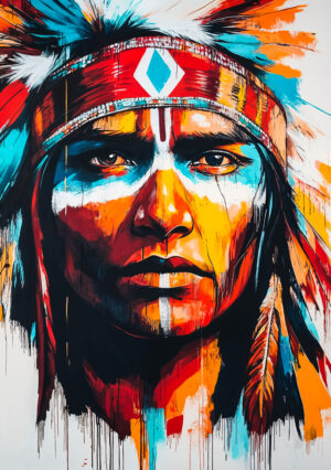 Schablone Porträt Krieger Native Americans