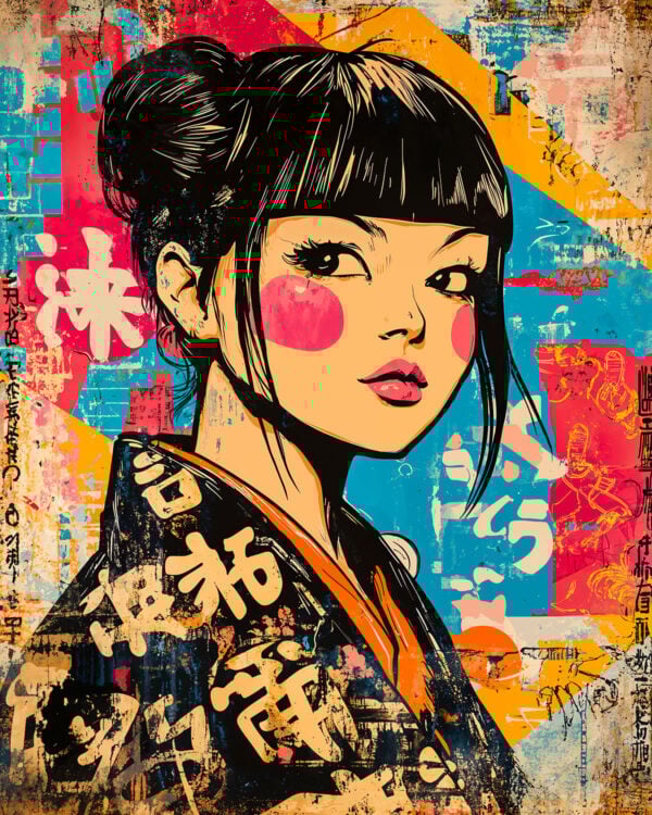 Geisha Kimono Sjabloon