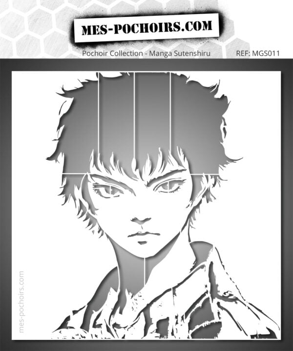 Young Boy Manga Stencil
