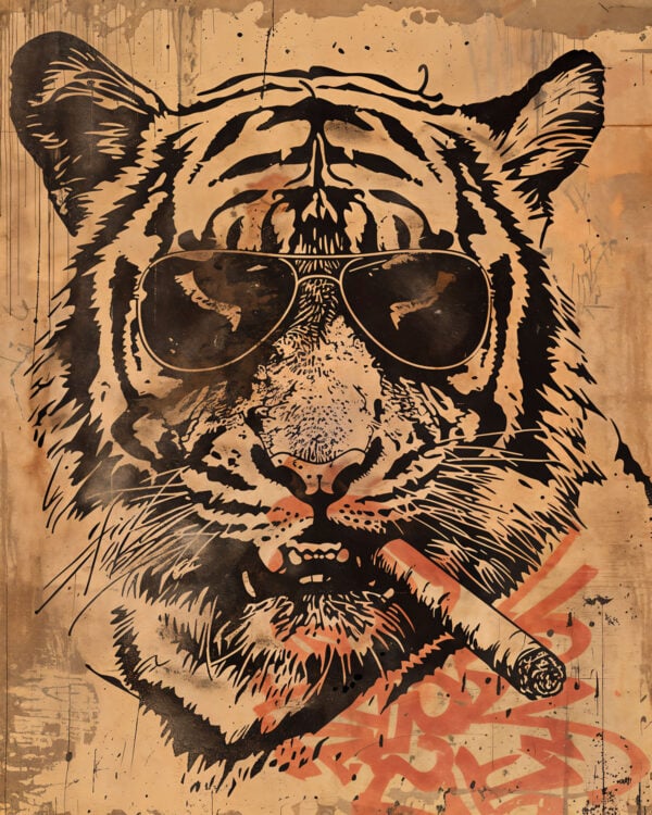 Pochoir Tigre Cigare