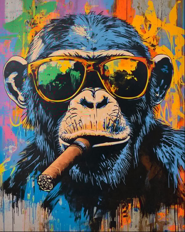 Schablone Affe Zigarre