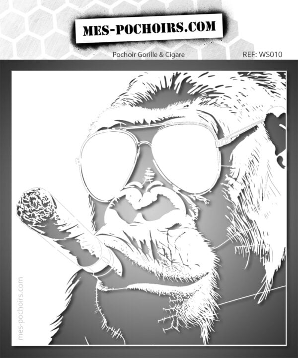 Gorilla Smoking Cigar Stencil