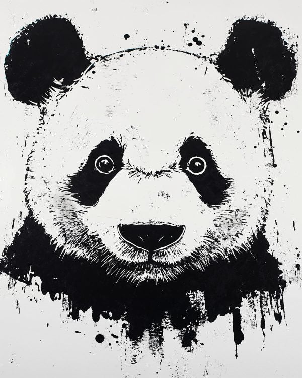 Panda hoofd schilderen sjabloon