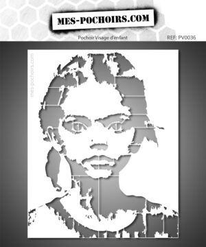 Urban kinderportretstencil voor kunstenaars of decorateurs. Herbruikbaar, omkeerbaar, hoge kwaliteit, verschillende maten voor originele creaties.
