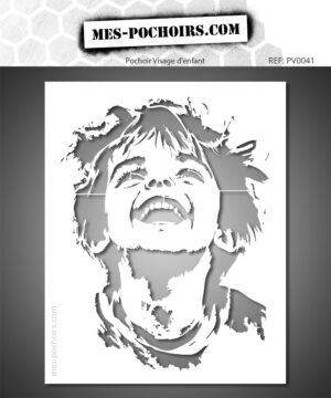 Kinderlachstencil - ideaal voor expressief schilderen of muurkunst. Herbruikbaar, omkeerbaar, hoge kwaliteit en verschillende maten.