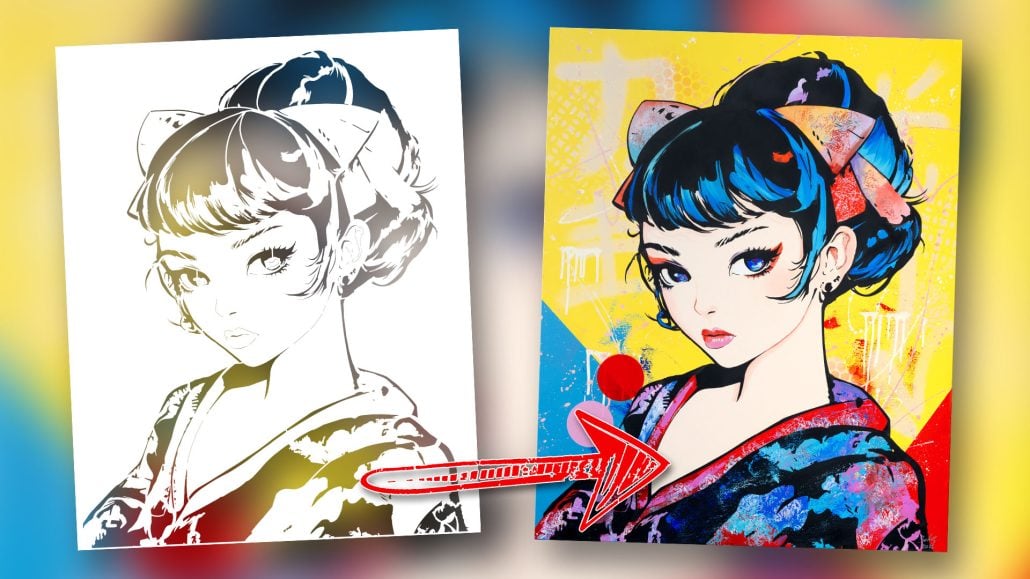 Scoprite passo dopo passo come dipingere con lo stencil Geisha Moderne