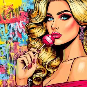 Pochoir BD Comics Femme & Sucette – LPL002