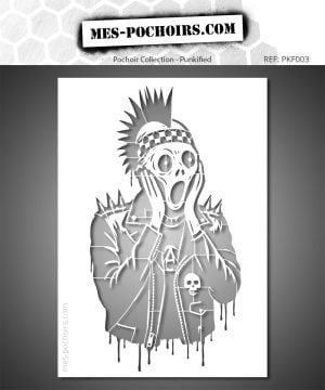 Le Cri Punk stencil - raw, urban street art interpretation of Edvard Munch's painting, Banksy influence