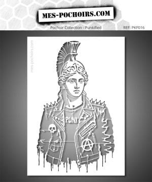 Athena Punk Stencil - La diosa griega revisitada en rebelde arte callejero