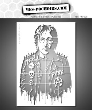 When the spirit of the Beatles meets punk rebellion. This Lennon Punk stencil transforms the legendary pacifist into an urban icon, somewhere between peace and provocation, art and attitude. Perfect for striking, meaningful designs.