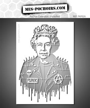 Elizabeth Punk stencil - street art stijl portret