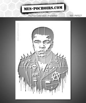Muhammad Ali Punk Schablone - Porträt Stil Street Art Urban Art Raw