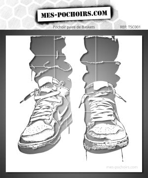 Stencil par de zapatillas - Estilo Streetwear para proyectos artísticos