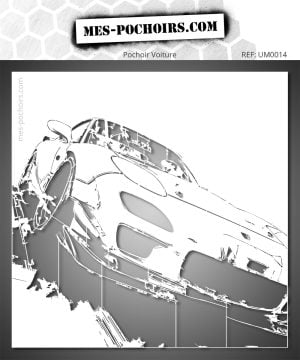 Stencil raffigurante una Mazda RX7 in deriva, ideale per personalizzare pareti, mobili, tessuti o progetti di decorazione fai da te.