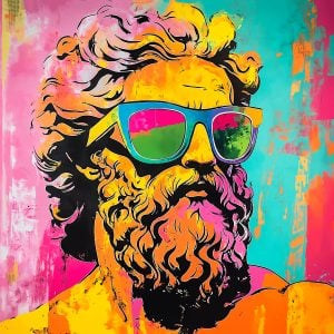 Gemälde mit der Schablone Zeus - Ein stilvolles Pop-Art-Porträt!