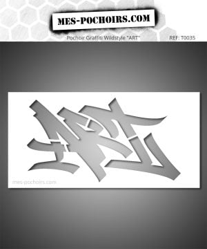 Pochoir graffiti Wildstyle ART : un style urbain brut, inspiré du street art. Parfaits pour des créations puissantes et contrastées, au rendu 100% graffiti.