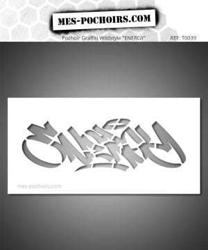 pochoir Street Art Graffiti ENERGY - typographie graffiti brute et explosive, symbole d’intensité et de mouvement dans un style urbain authentique