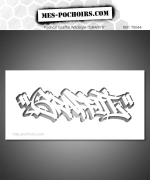 pochoir style urbain graffiti avec contours ombrés et effet 3D : design urbain puissant, offrant profondeur et authenticité 100% graffiti