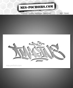 IMAGINE graffiti lettering stencil - graffiti urbani, stile street art grezzo, influenza di Banksy, immagini espressive e ispiratrici