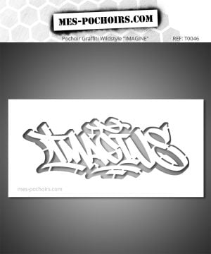 Stencil per graffiti Imagine Street Art - graffiti urbani, stile street art grezzo, influenza Banksy, grafica espressiva e ispiratrice