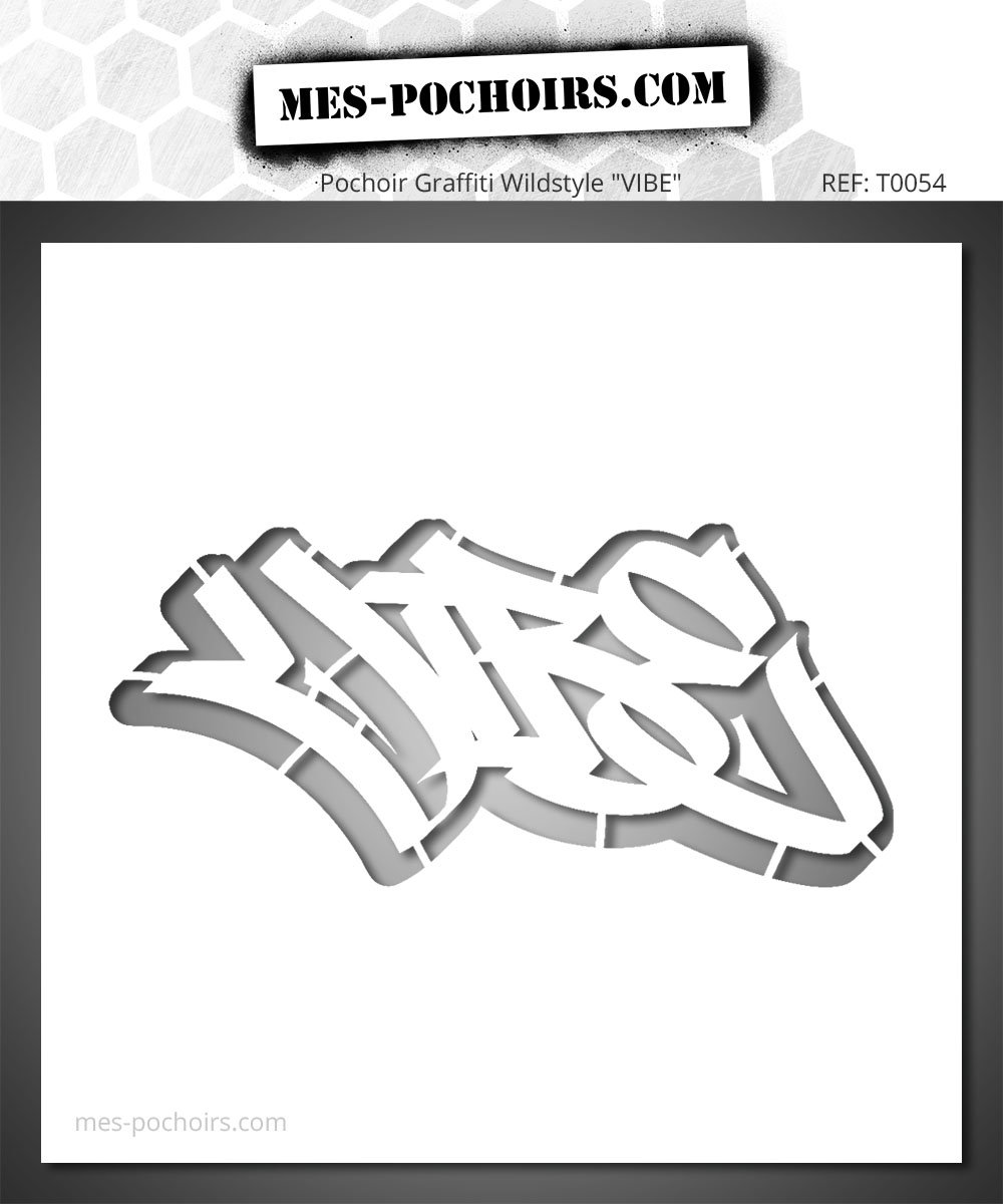 Vibe graffiti style stencil - urban graffiti lettering, raw and colourful street art style, expressive and dynamic visuals