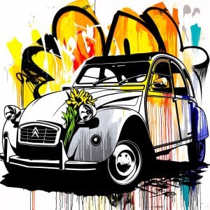 Schablone Citroën 2CV Retro, für dekorative Malerei, Inspiration durch französische Autos. wiederverwendbare und einzigartige Schablone
