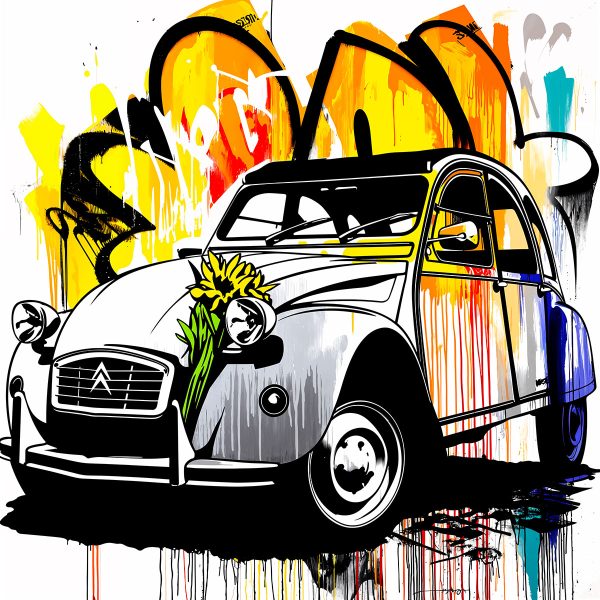 Schablone Citroën 2CV Retro, für dekorative Malerei, Inspiration durch französische Autos. wiederverwendbare und einzigartige Schablone
