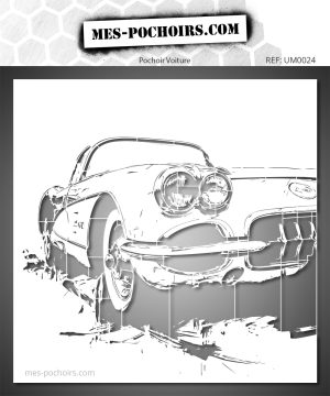 Chevrolet Corvette sjabloon - Amerikaanse sportwagen sjabloon, muscle car, muurdecoratie en auto aanpassing