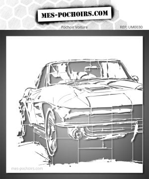 Pochoir Corvette Sport – pochoir automobile sportive pour customisation meuble, textile, mur et projets créatifs