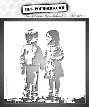 Deux enfants unis par la création et l’audace. Ce pochoir graffitis enfants mêle tendresse, liberté et énergie du street art dans une scène pleine de caractère.