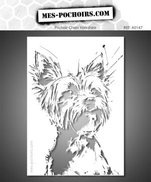 Yorkshire Terrier stencil - gedetailleerd hondenmotief voor decoratie en doe-het-zelf